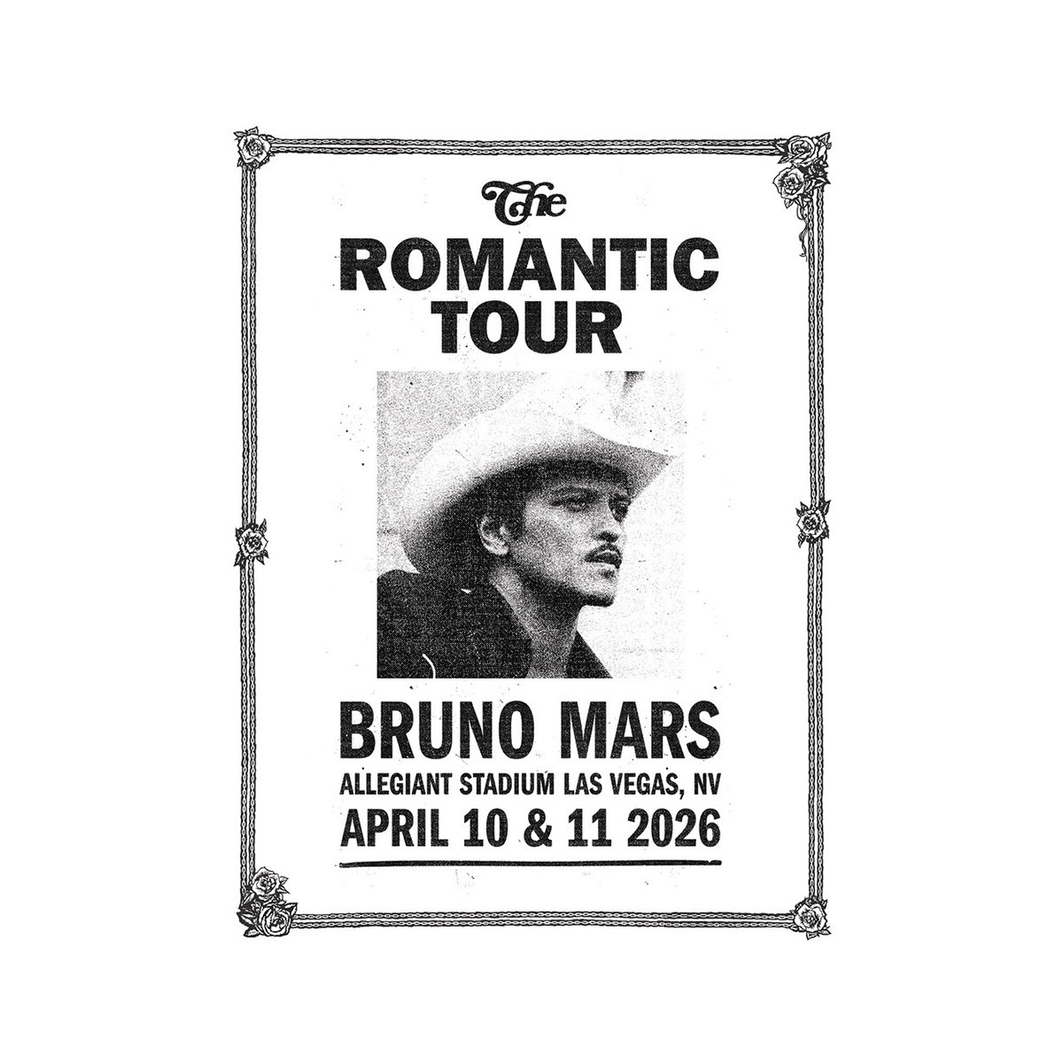 Las Vegas The Romantic Limited Edition Tour Poster – Bruno Mars