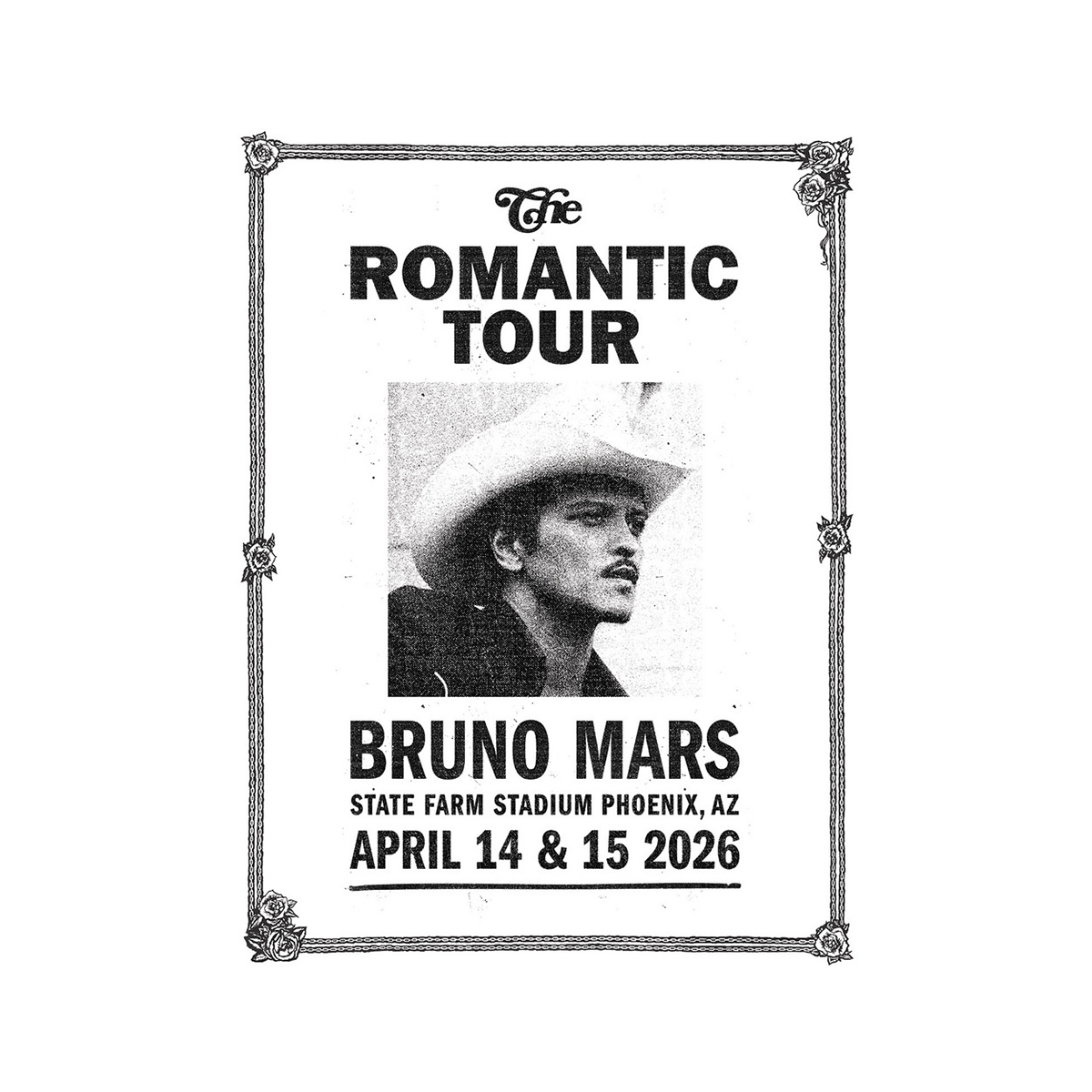 Bruno Major 2023tour ポスター（サイン入り） Phoenix The Romantic Limited Edition Tour Poster – Bruno Mars