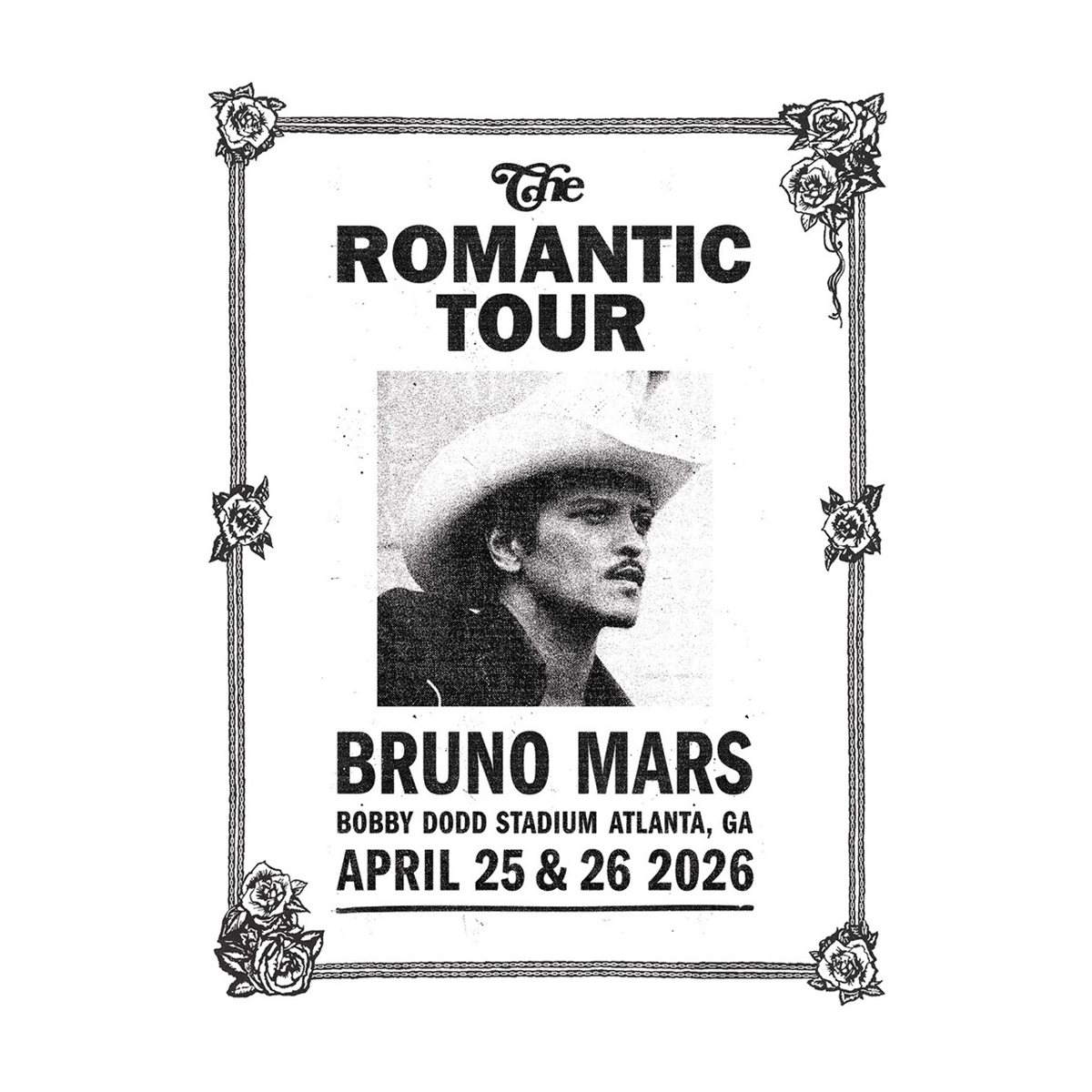 Atlanta The Romantic Limited Edition Tour Poster – Bruno Mars