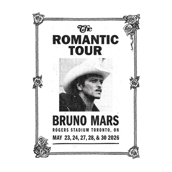 Toronto The Romantic Limited Edition Tour Poster – Bruno Mars
