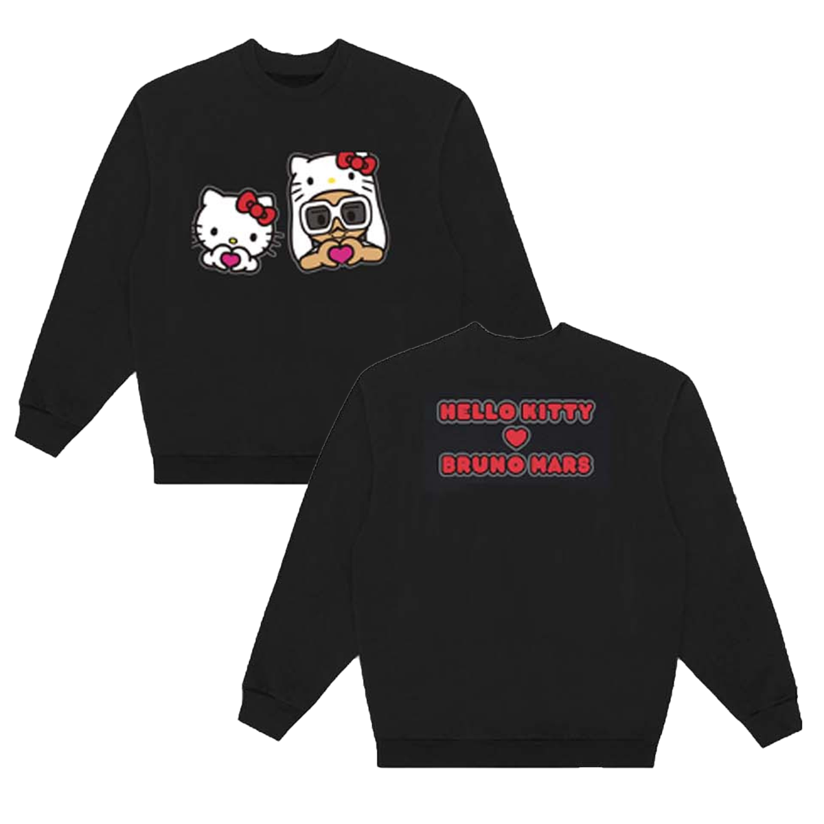 Bruno Mars X Hello Kitty Black Crewneck