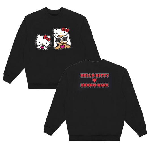 Bruno Mars X Hello Kitty Black Crewneck