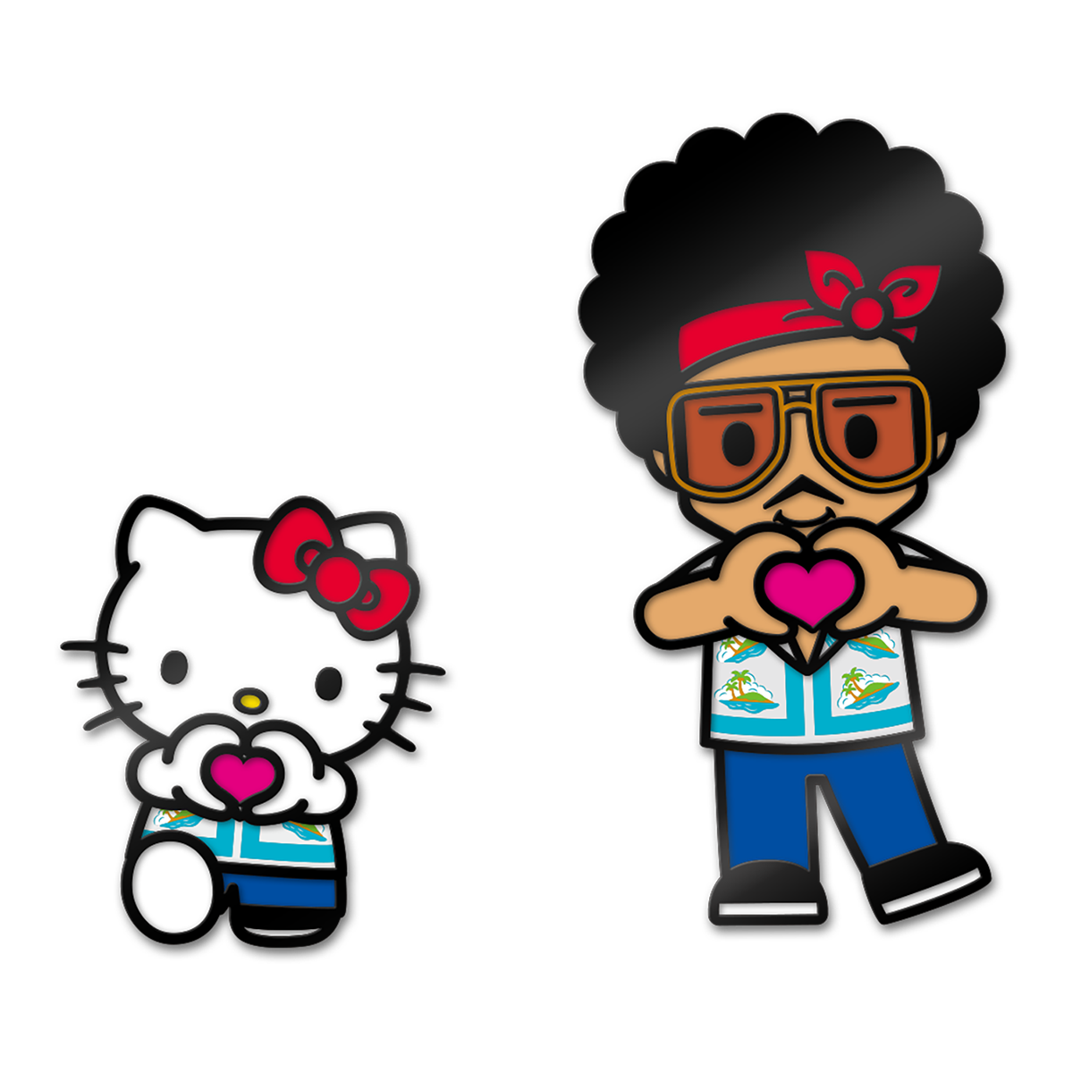 Bruno Mars X Hello Kitty Enamel Pin Set