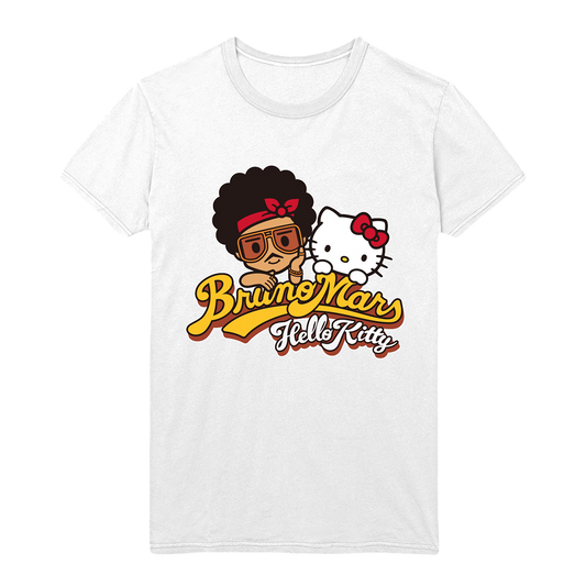 Bruno Mars X Hello Kitty White Tee