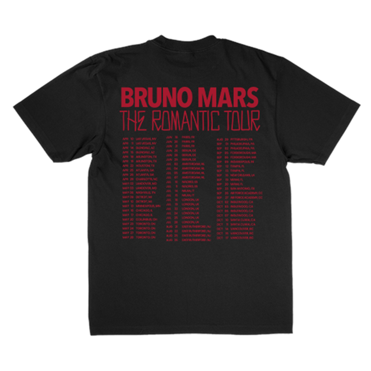 The Romantic Rose Tee - Black – Bruno Mars